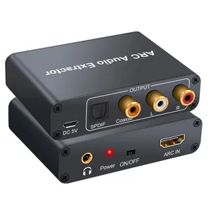192KHz Aluminum ARC Audio Adapter Audio Extractor Digital to Analog Audio Converter SPDIF Coaxial 3.5mm Jack Output