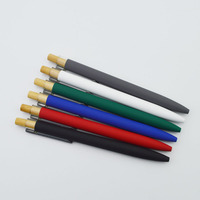 Stylo bille en aluminium recyclé style sport avec capuchon en bambou, logo laser personnalisé, largeur d'écriture 1,0 mm, cadeau de bureau