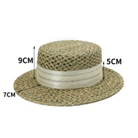 Chapeau de paille tressé à la main pour femme, style printemps/été, creux, à large bord, protection solaire, idéal pour la plage
