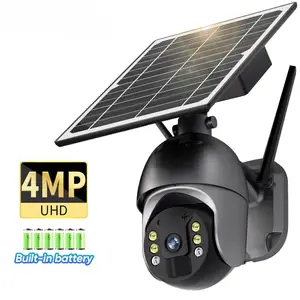 Wireless 4G WIFI GSM Solar Battery CCTV Camera 2MP 4MP PTZ Zoom PIR Alarm Powered Security Outdoor Low Power Solar Camera 4G