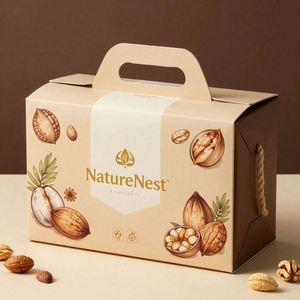 Custom Design Corrugated Paper <b>Bags</b> with Handles for Fresh Farm Products Packaging and Transportation - Product Image 2