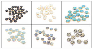 Piedra solar negra forma redonda tallada colgante chapado en oro fabricación de joyas hechas a mano - Product Image 6