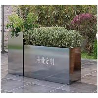 Pots à fleurs géants en acier inoxydable, imperméables, avec revêtement en poudre, pour l'extérieur, jardinières décoratives haut de gamme pour les halls d'hôtels