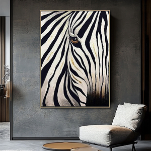 Современная красочная зебра картина маслом на холсте Ручная роспись животных настенные картины настенные декор картины - Product Image 1