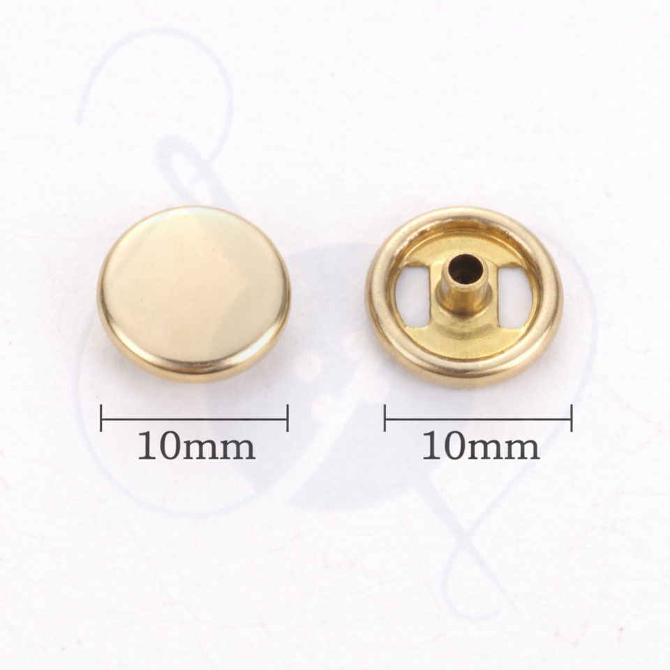 10mm Brass Metal Plated Snap Buttons with Rectangle Pattern for Garment ...