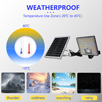Projecteur LED solaire extérieur 20W avec détecteur de mouvement PIR, télécommande, étanche IP65, projecteur de sécurité avec panneau solaire séparé