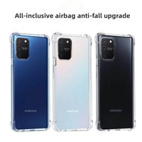 Coque de protection transparente en TPU avec coussin d'air pour S25/M56/Note20/A55/A17, moulage par injection épaissi aux quatre coins