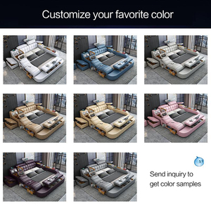 <span class=keywords><strong>Letto</strong></span> <span class=keywords><strong>Matrimoniale</strong></span> Multifunzione in Pelle dal Design Moderno, Arredamento per la Casa, <span class=keywords><strong>Letto</strong></span> Imbottito con Struttura in Legno, <span class=keywords><strong>Letto</strong></span> di Lusso Smart King Size per Camera da <span class=keywords><strong>Letto</strong></span> - Product Image 5