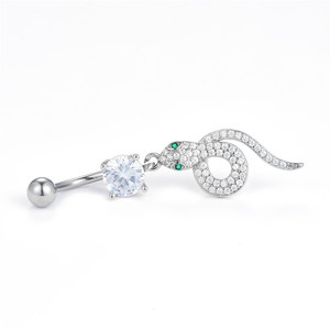 Forma di <span class=keywords><strong>serpente</strong></span> in acciaio inox Sexy ventre <span class=keywords><strong>ombelico</strong></span> anelli di titanio per il corpo gioielli per il matrimonio o il fidanzamento delle donne - Product Image 3