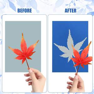 <span class=keywords><strong>Kit</strong></span> de papier d'art solaire pour enfants Art Crafts DIY Project <span class=keywords><strong>Cyanotype</strong></span> Paper Nature Solar Activated UV Sun Printing Art Drawing - Product Image 5