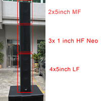 Altavoz de Columna Pasivo de 6x5 Pulgadas, Sistema de PA de Rango Completo de Alto SPL para Eventos en Vivo y Refuerzo de Sonido en Exteriores, Iglesias y Conferencias