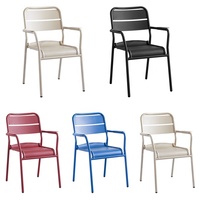 Chaise de bar d'extérieur empilable robuste et moderne en aluminium pour villa, cour et usage scolaire