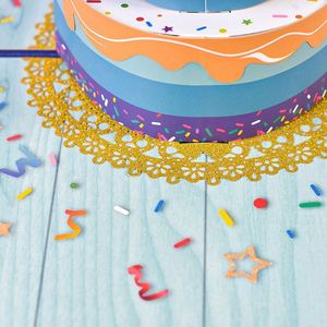 Nouvelle carte pop-up créative d'anniversaire en papier 3D faite à la main avec des sculptures en papier pour un gâteau de bénédiction - Product Image 4