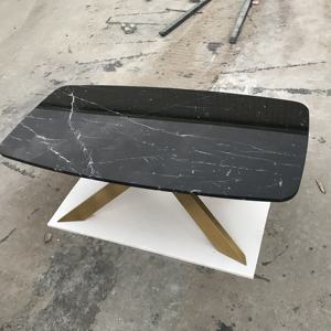 Nuovo design <span class=keywords><strong>nero</strong></span> piano in <span class=keywords><strong>marmo</strong></span> con base in metallo oro <span class=keywords><strong>tavolo</strong></span> da pranzo - Product Image 1