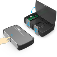 FIDECO Aluminio ABS USB 3,0 3.5in con interruptor de ventilador 2,5 3,5 pulgadas 22TB HDD SSD Caja externa Caja de disco duro SATA