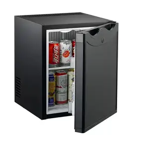 Nevera Minibar eléctrica portátil de acero inoxidable, refrigeración por aire, 40 litros, sin ruido, ahorro de energía, color negro, 220V