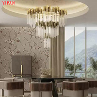 Lampes suspendues en verre personnalisées de luxe Villa Restaurant Clubhouse Lustre LED pour bureau à domicile