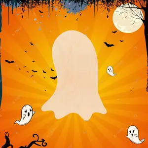 Custom Wooden Ghost Shaped 2 Unfinished Wooden Ghost Decoration Logos Suitable For Halloween