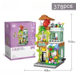 <span class=keywords><strong>LOZ</strong></span> Mini sokak şehir için 3D yapı taşı seti çocuk eğitici oyuncak sahip çiçek düğün elbisesi dükkanı japon Restauran - Product Image 3
