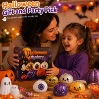Lot de 5 jouets anti-stress avec décoration d'Halloween mignonne, Squishies Ghost Bao Bun et Squishies Dumpling effrayants à paillettes pour Halloween