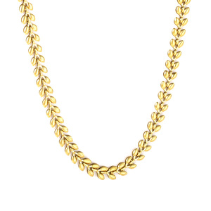 Collar de Moda con Cadenas de Acero Inoxidable 18k, Diseño de Corazón y Espiga Geométrica, Joyería para Uso Diario y Regalo - Product Image 5