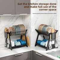 Meilleures ventes : Étagère de rangement de cuisine, égouttoir à vaisselle, égouttoir de comptoir, étagère de rangement multi-niveaux pour placard domestique