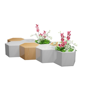 Y817 poligonal multifuncional muebles comerciales maceta silla combinación taburete conjunto salón público SILLA DE espera taburete - Product Image 6