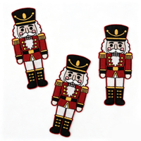 Patch de Noël Casse-Noisette certifié OEKO-TEX, brodé, appliqué, couleur personnalisée, à coudre ou thermocollant, vente en gros