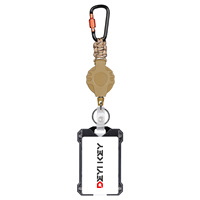 Lot promotionnel de supports rétractables portables avec étui vertical pour cartes, personnalisables pour lanières et porte-clés, idéal pour les salons professionnels