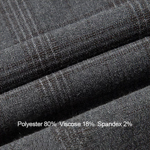 Высококачественный мужской деловой костюм-тройка больших размеров из смесового полиэстера в клетку с отложным воротником - Product Image 5