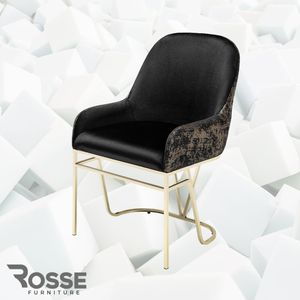 Silla de Comedor de Lujo Bugatti, Tapizada en Terciopelo, Patas de Metal, Muebles para el Hogar de Turquía - Product Image 6