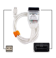 Cable de Diagnóstico OBD2 con Chip FTDI FT232RL, K CAN DCAN USB OBD2 para Herramienta de Diagnóstico de Automóviles BM, Cable de Diagnóstico K+DCAN