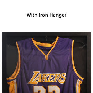 Vitrina de Exhibición Personalizada, Moderna, Deportiva, con Cerradura, Marco de Madera Negra, para <span class=keywords><strong>Camisetas</strong></span> de Béisbol, Fútbol y <span class=keywords><strong>Baloncesto</strong></span> - Product Image 3