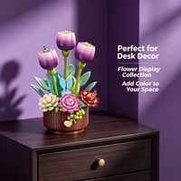 Set de Construcción de Flores que Florecen con Control Remoto, Novedad de Escritorio para Importadores de Regalos, Gama Educativa para Venta Minorista Global