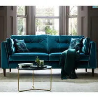 Canapé d'angle en velours bleu, matelassé, qualité supérieure, pour salon, nouveau design, produit sur mesure, usine