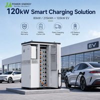 Chargeur rapide pour flotte de véhicules électriques 120 kW JApower, stockage de batterie 80 kW 215 kWh avec onduleur hybride Solis, station commerciale tout-en-un