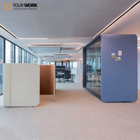 Station de travail de centre d'appels de bureau unique au design moderne Cloison de séparation de bureau insonorisée et durable pour l'utilisation du centre d'appels de bureau