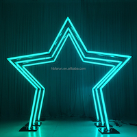 Arche lumineuse LED RGB à changement de couleur, support étoile néon, cadre d'entrée en étoile à cinq branches pour décoration de mariage, anniversaire, événement
