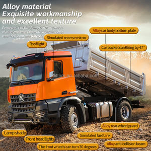 Huina <span class=keywords><strong>Kabolite</strong></span> K5701 1/14 <span class=keywords><strong>RC</strong></span> alliage camion à benne basculante 2.4G 4WD Dumper basculant seau camion ingénierie modèle de véhicule avec lumières et sons - Product Image 5