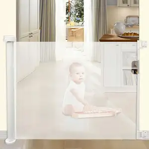 Baby safety supplier pet friendly baby gate retractable fence gate