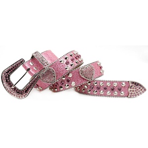 Western Luxury Herren Leder PU Kristall Strass Gürtel Designer mit Diamond Love Accessoires Hip-Hop Punk Trend Custom Gürtel - Product Image 2
