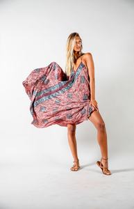 OEM personalizado verano 2024 lino para mujer manga corta estampado Floral hasta el suelo fiesta en la playa informal al por mayor XXL 6XL lavable - Product Image 3