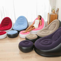 Canapé gonflable d'extérieur confortable en gros pour salon, fauteuil gonflable, ensemble de canapé gonflable avec repose-pieds