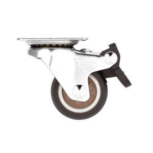 Hot Selling 1/1,5/2/3 Zoll TPR Lenkrad Anti statisches Doppel kugellager Gummi Silent <span class=keywords><strong>Caster</strong></span> Rollen räder mit Bremse - Product Image 5
