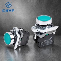 Interrupteur avec bouton-poussoir momentané, bouton en plastique, léger, vert marine, plastique, 22mm, CE ROHS,