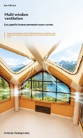 Tente gonflable 4 saisons avec cheminée, en polyester et coton 210G, pour le camping hivernal et le glamping par temps froid