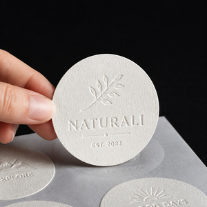 Stiker Kertas Batu Bertekstur Kasar Mewah dengan Logo Kustom, Stiker Segel Kemasan Bisnis Kecil 3D Embossed - Product Image 6