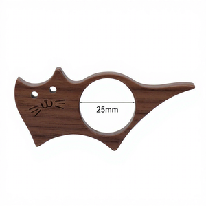 Marque-page en bois de noyer noir en forme de chat et de <span class=keywords><strong>chien</strong></span>, porte-page en bois, marque-page en bois pour le pouce, anneau de lecture de roman - Product Image 6