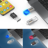 Nueva llegada USB key UTC221 Acrílico Tipo-C USB Flash para teléfono Memorias personalizadas USB con logotipo LED