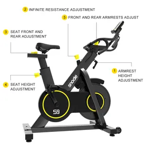 Snode s9 attrezzature da palestra commerciale spinning bike commercio all'ingrosso di resistenza magnetica 130KG